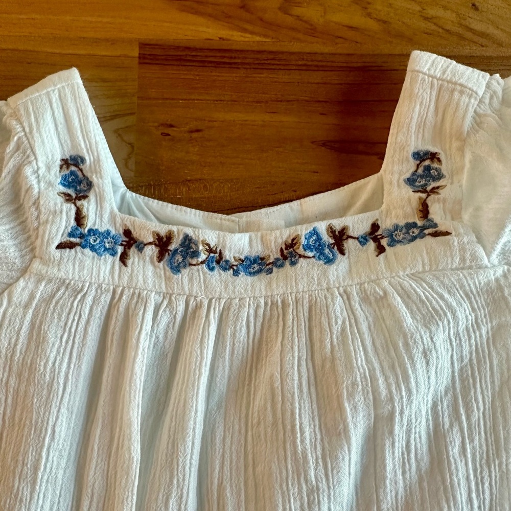Janie and Jack Embroidered Floral Puff Sleeve Top - Picture 2 of 8